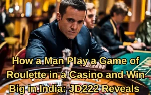 a man play a game of roulette in a casino